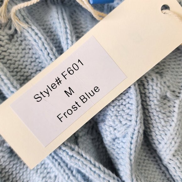 Burgess Cardigan Sweater | Women's Med | The Kiki, Frost Blue, Cable Knit NEW - Picture 8 of 11